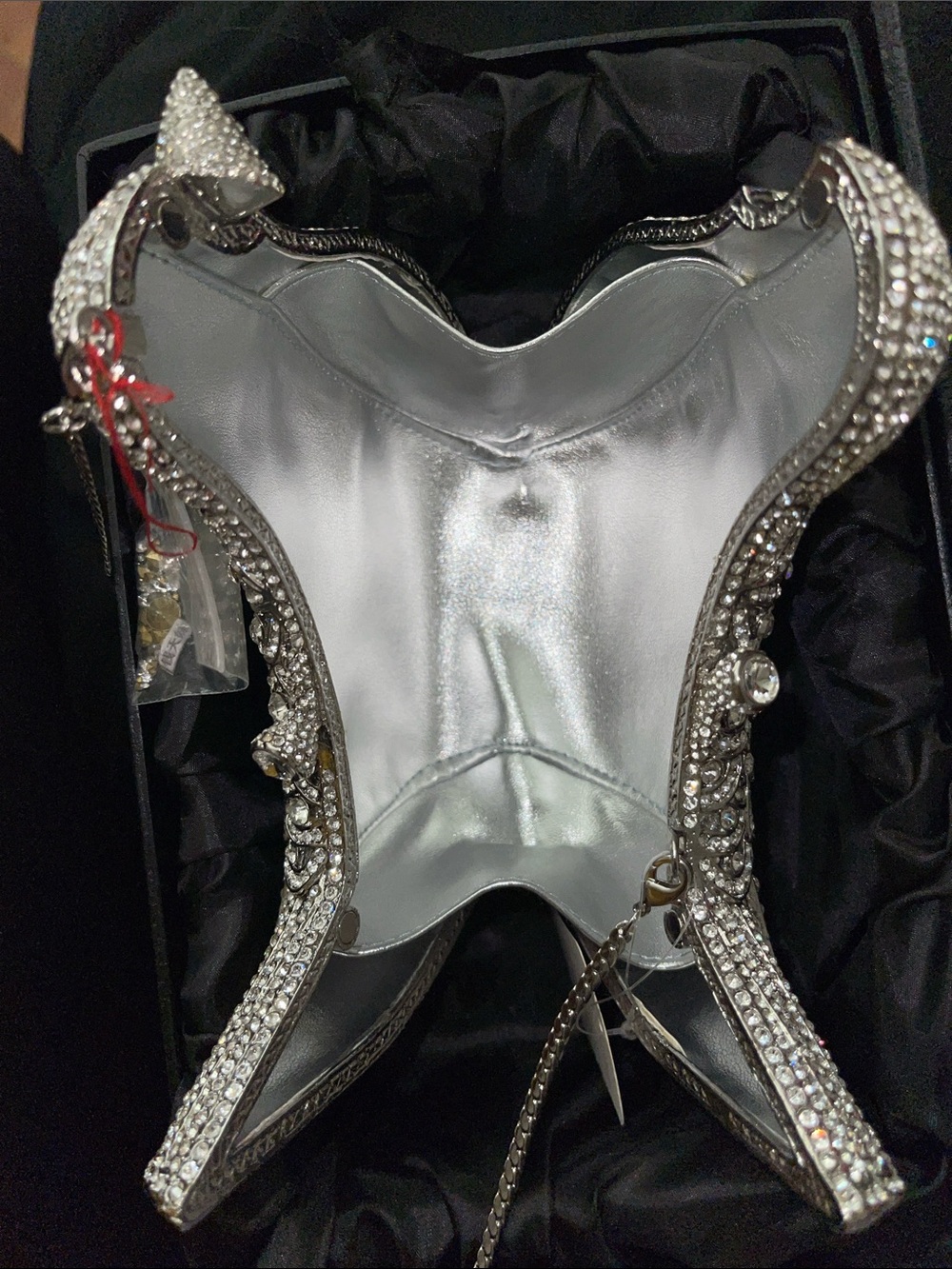 Silver Crystal Bird Clutch - Picture 6 of 6